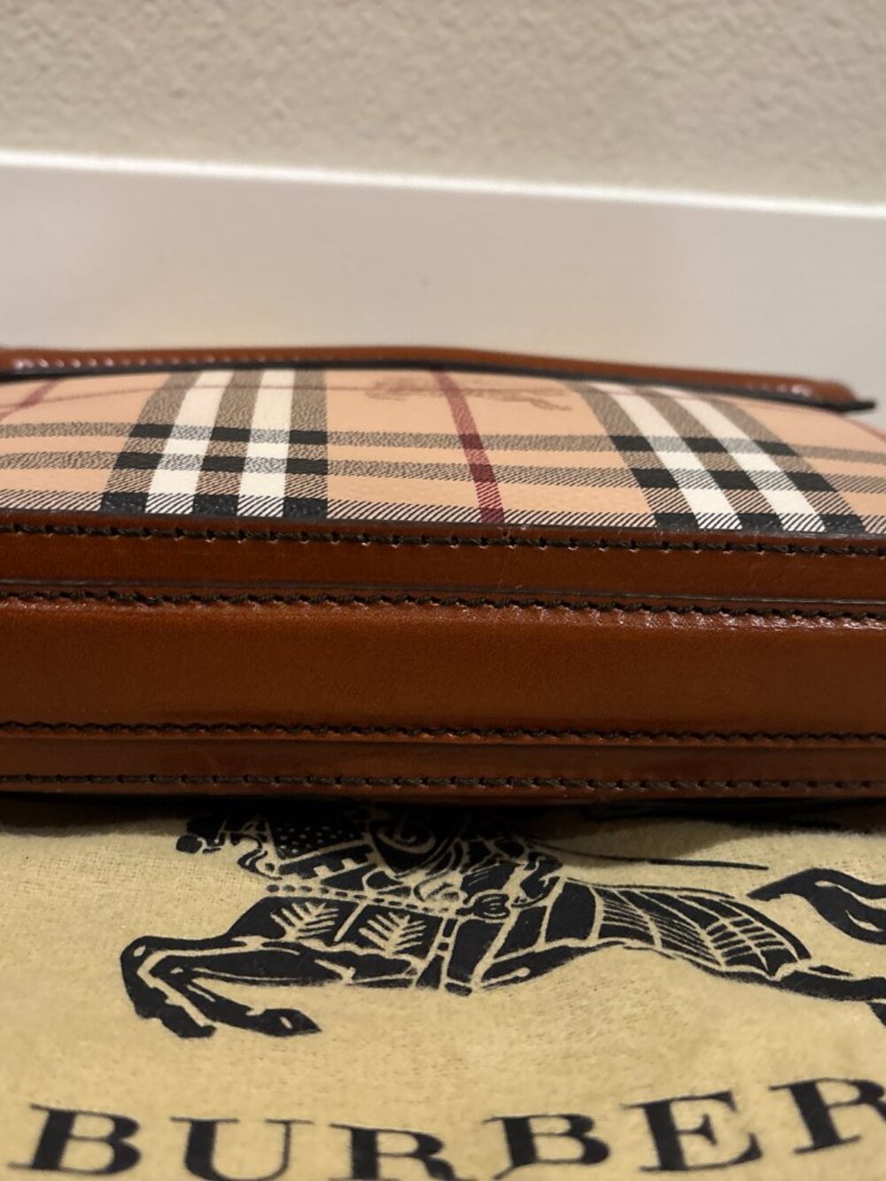 Burberry Haymarket Check Multicolor Top Handle Crossbody Bag - Picture 9 of 16